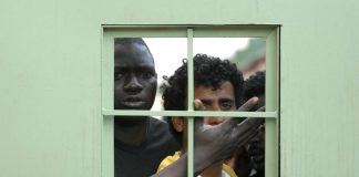 Detainees at the Lindela Repatriation Centre. Civil society organisations fear the centre's track record on health and human rights bodes poorly for asylum seeker processing centres slated for the country's borders